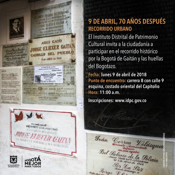 70 años después del homicidio de Jorge Eliécer Gaitán, su memoria sigue viva en los monumentos y el centro histórico