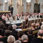 La reunión formal de la Academia Sueca en el antiguo edificio de la Bolsa en Estocolmo el año pasadoCredit Henrik Montgomery/EPA vía Shutterstock