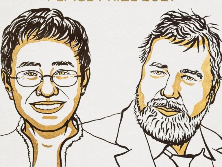 Nobel de Paz 2021 para periodistas Maria Ressa y Dimitri Muratov