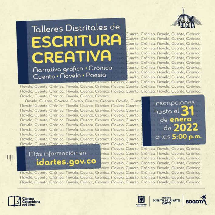 Inscríbete en los taller de escritura creativa de IDARTES hasta el 31 de enero