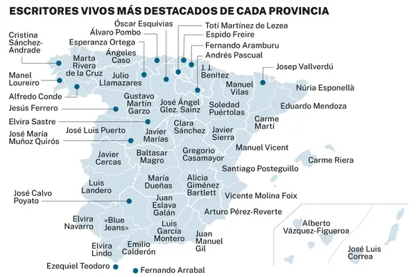 Los escritores más reconocidos de cada provincia