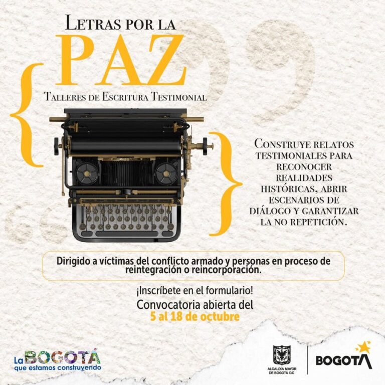 Participa en Taller Escritura Testimonial: Letras por la paz