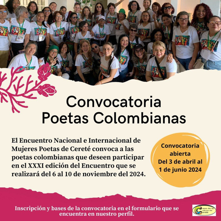 Convocatoria  XXXI Encuentro Nacional e Internacional de Mujeres Poetas